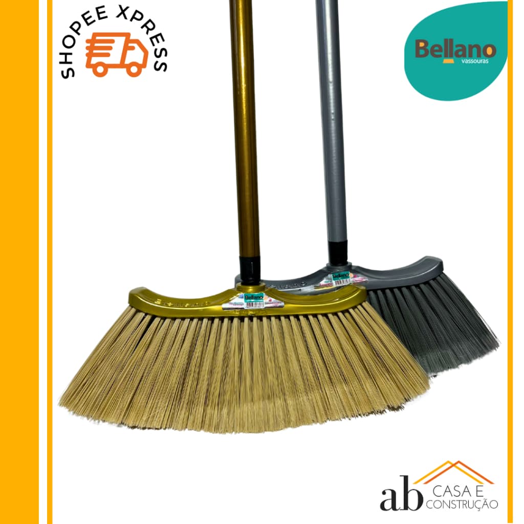 kit Vassoura Bellano Florença Italiana Porcelanato Luxo Cerdas Macias CORES VARIAVEIS