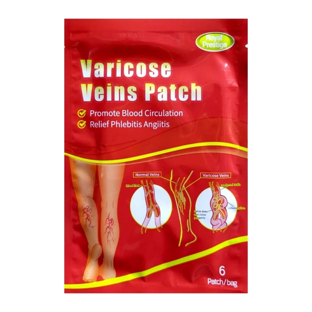 Pacote com 6 Adesivos Auxilia As Varizes, Vasos E Veias Diminuição
