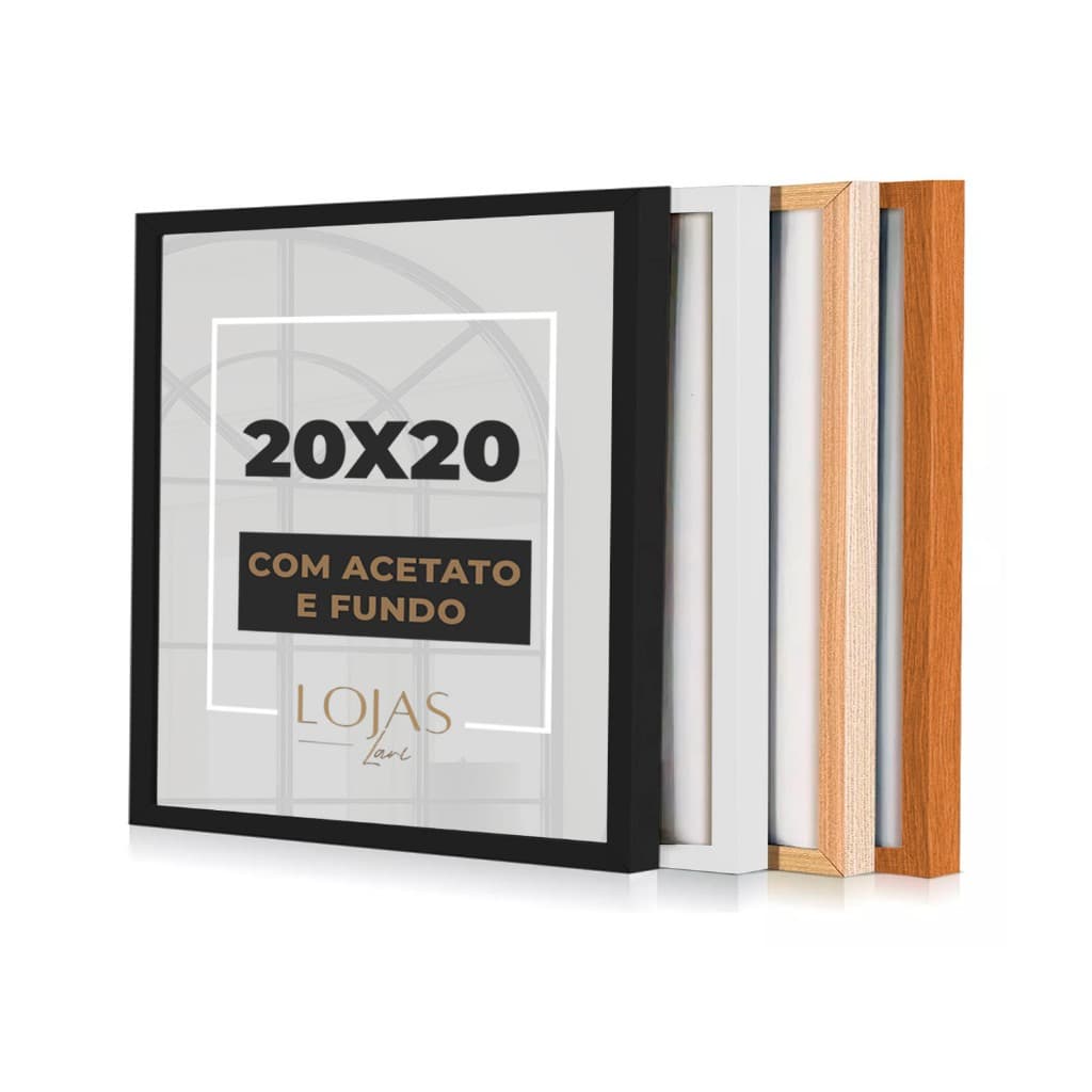 Kit 3 Molduras 20x20cm Com Acetato Quadros Fotografia Poster