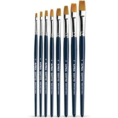 Kit Pincel Giotto Taklon Chato Série 600 - 8 pincéis