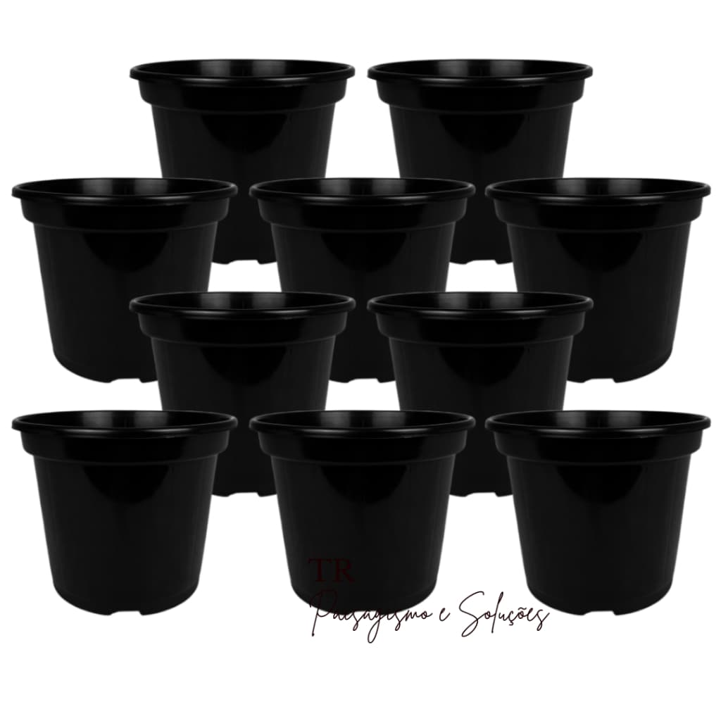 kit até 20 Vaso Pote 15 Preto Para Rosa Mudas Plantas 10/20