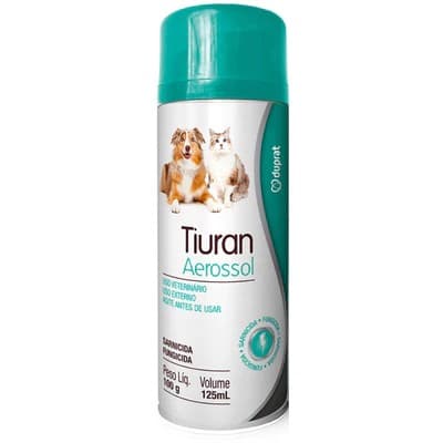 Tiuran Aerossol 125ml Contra Sarna Fungo Cães e Gatos Duprat
