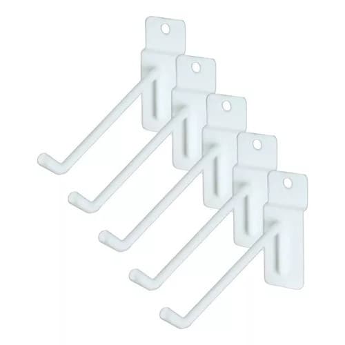 kit 20 gancho para painel canaletado cor branco 10cm