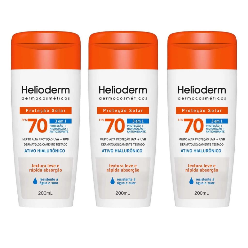 Protetor Solar FPS 70 Helioderm 200ml