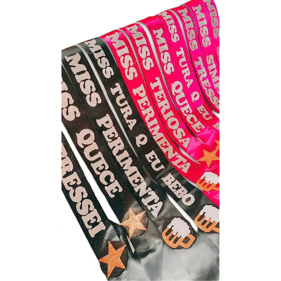 Faixa Personalizada MISS - Faixa de Cetim - Personalizamos com frase que desejar