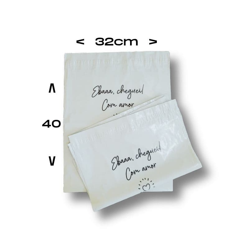 KIT Embalagem 32x40 Personalizada Envelopes de Segurança Para envio Tipo Correio (Mod. Com Amor)