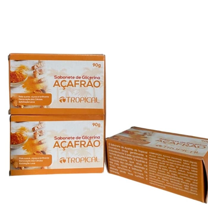 Kit Sabonete Acafrao Tropical em Barra - 3 , 6 ou 12 Unidades