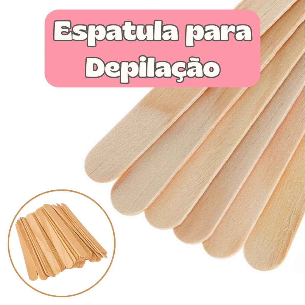 Espatula de Madeira Depilação Abaixador de Língua Estética Clinicas Salão de Beleza Manicure Pedicure
