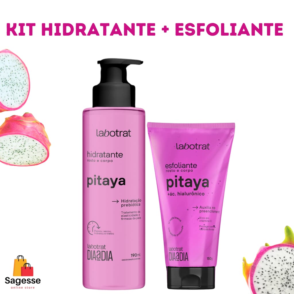 Kit Hidratante + Esfoliante / Labotrat Corpo e Rosto - PITAYA