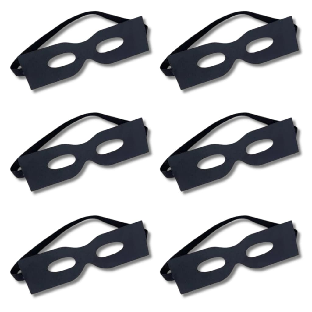 Kits Máscara Preto Zorro Elástico Tam Único Adulto/Inf Fantasia