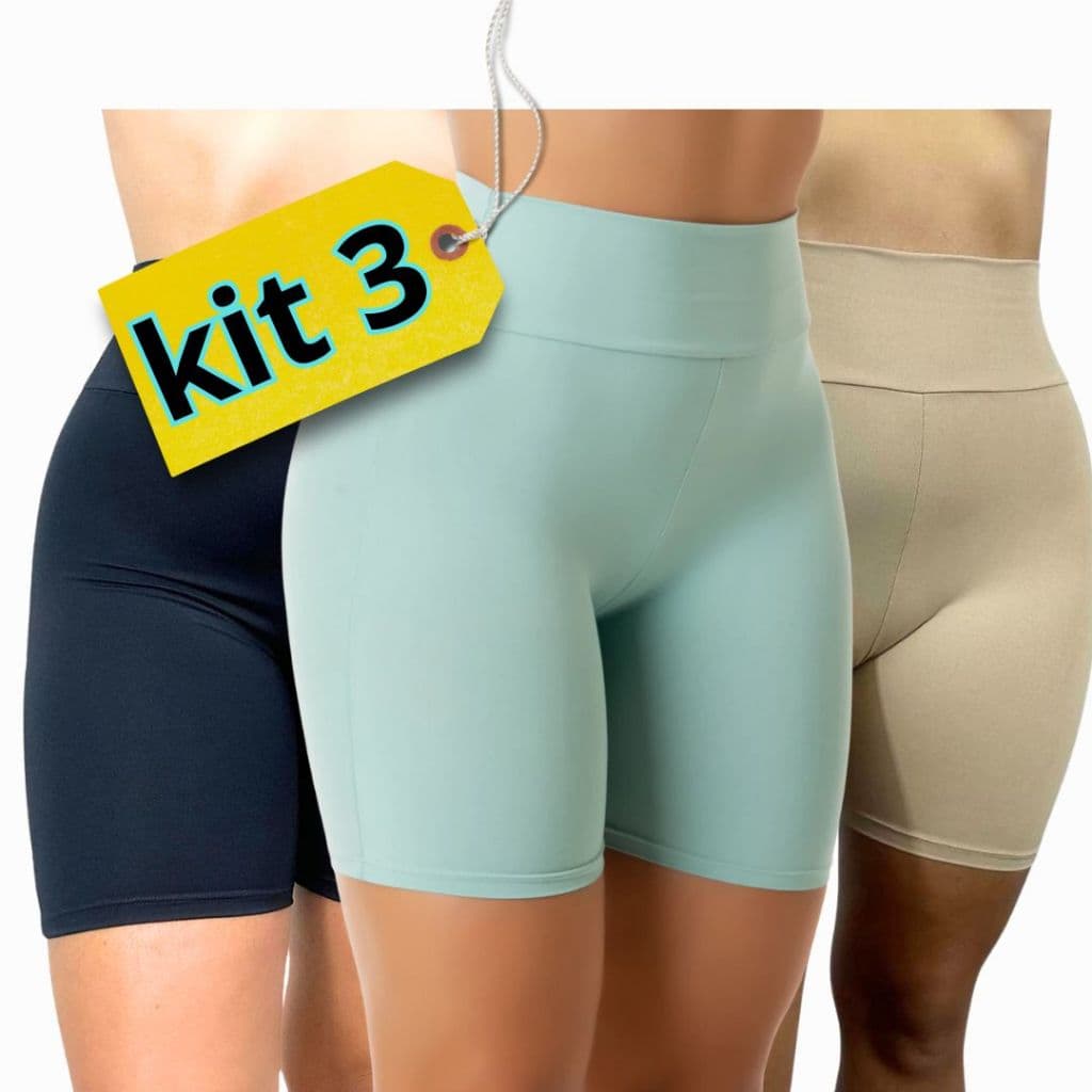 Kit Short Anágua Segunda Pele Cintura Alta Bermuda Modeladora Feminino - 017