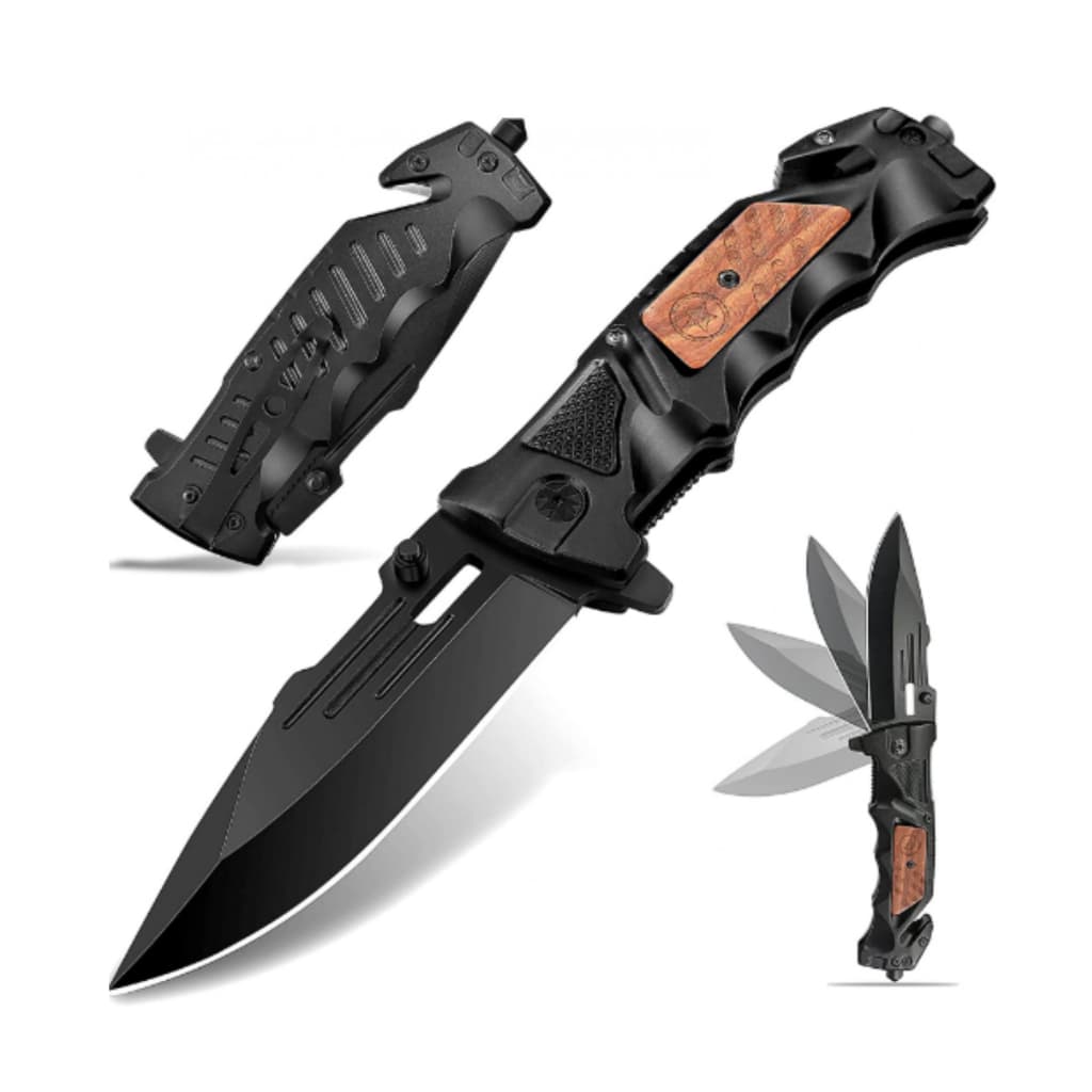 Canivete Retrátil Portátil De Bolso Faca Camping Pesca Caça