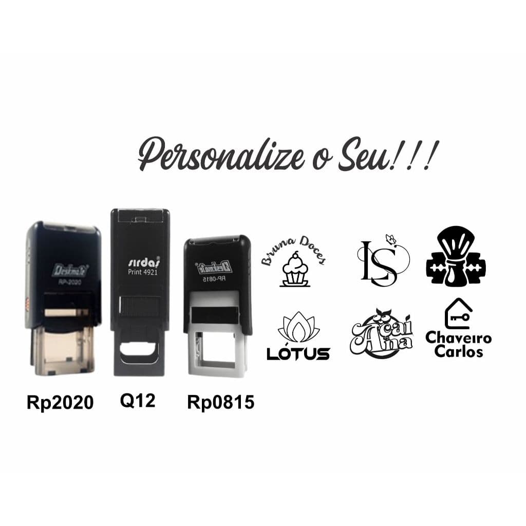 Carimbo para sua logo cartão fidelidade RP2020, Q12 ou RP0017
