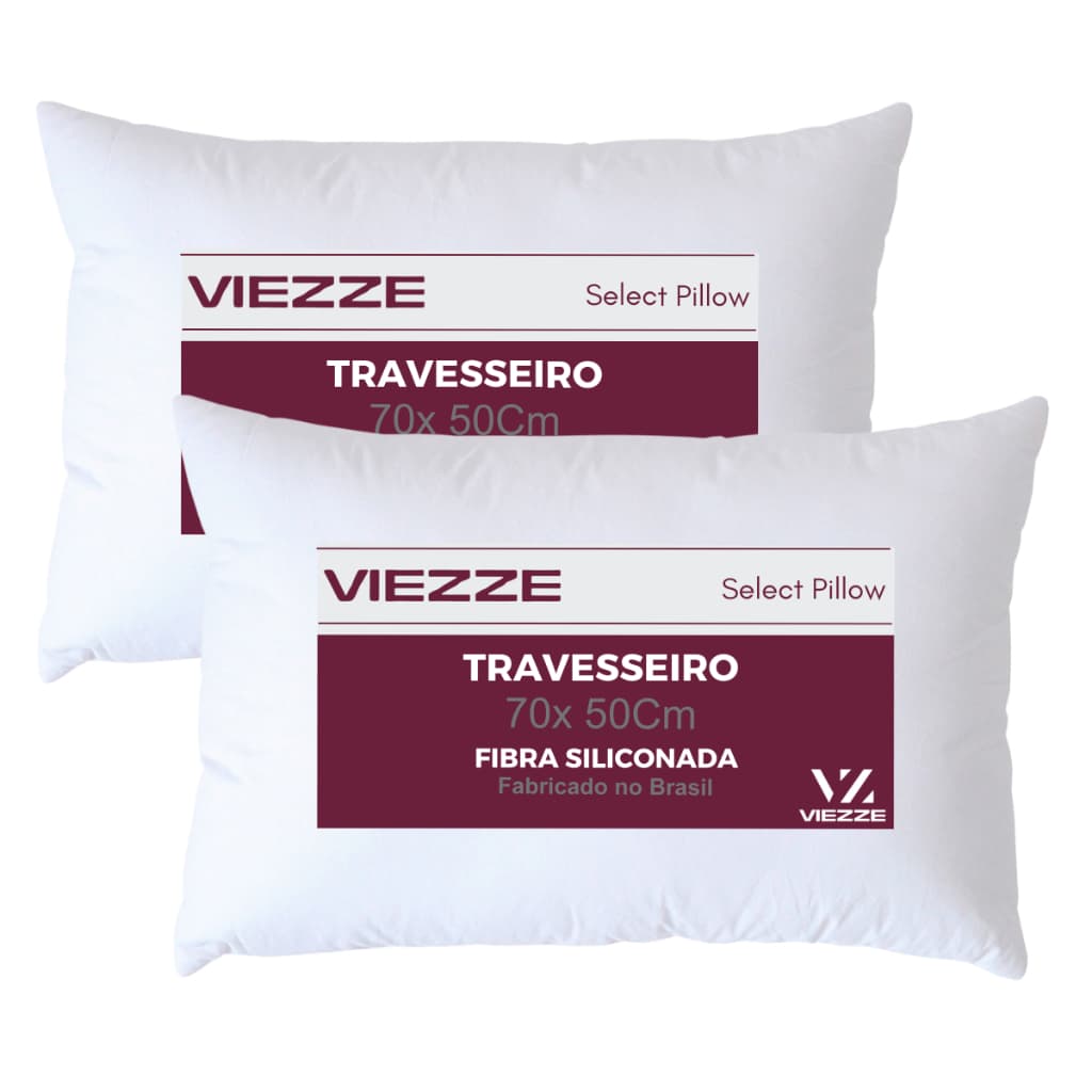 Kit 02 Travesseiro Regulável Super Macio Luxo Toque de Pluma 70x50cm com Ziper