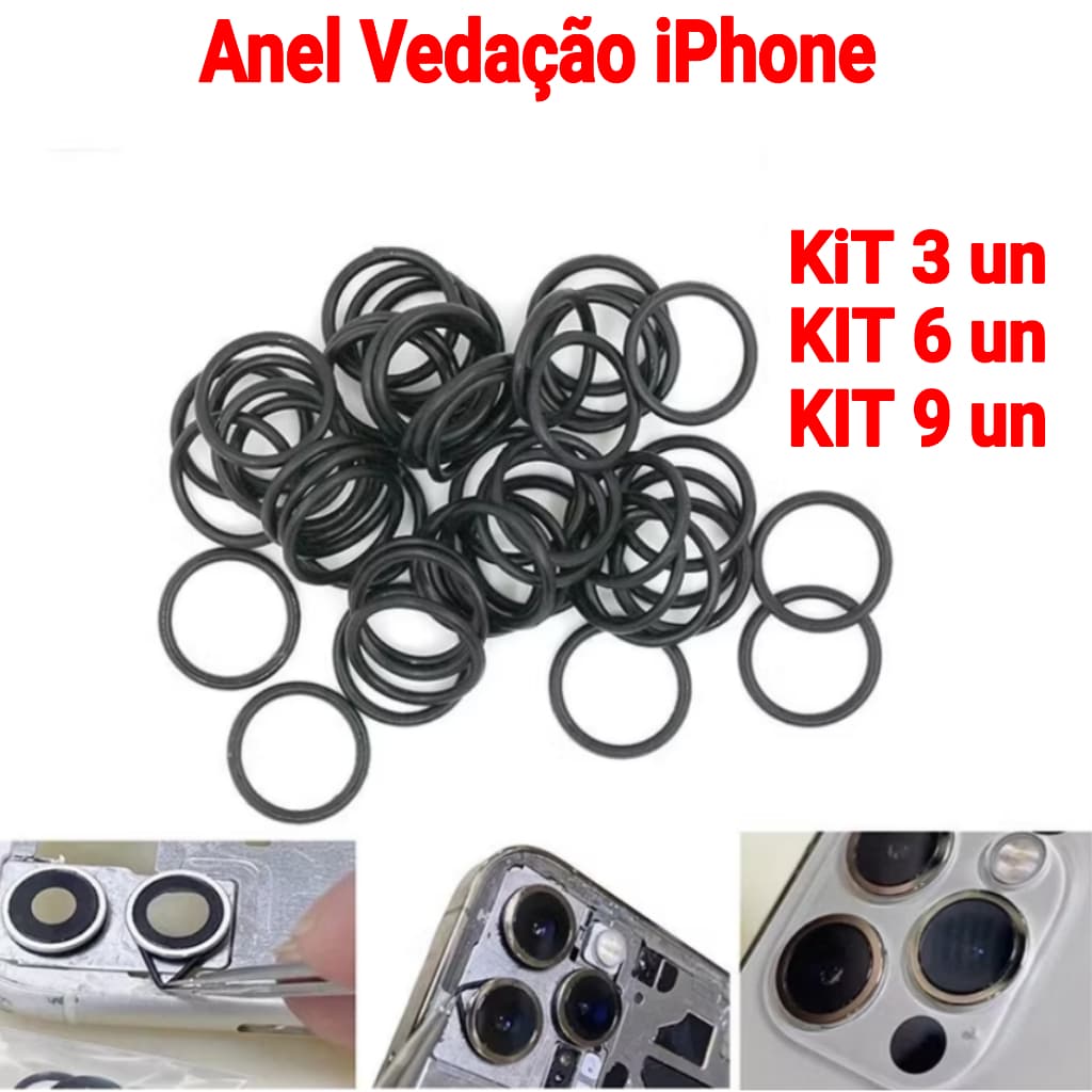 Kit Anel Borracha Traseira Câmera De Vidro Aro da câmera à Prova água Anel Para iPhone 11 X Xs Xr Xsm 12 1314  Pro max