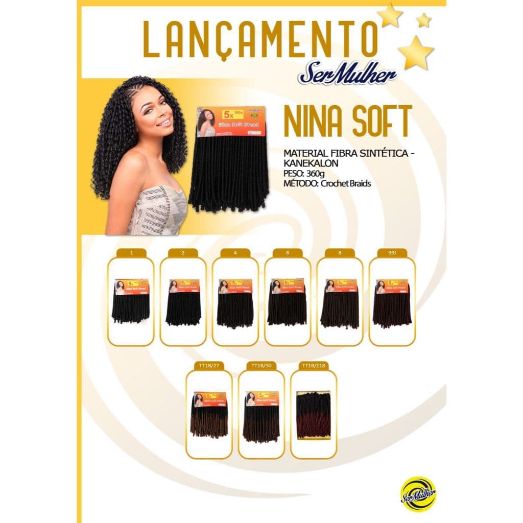 CABELO SINTÉTICO NINA SOFT DREAD LOCK 5X 360GR