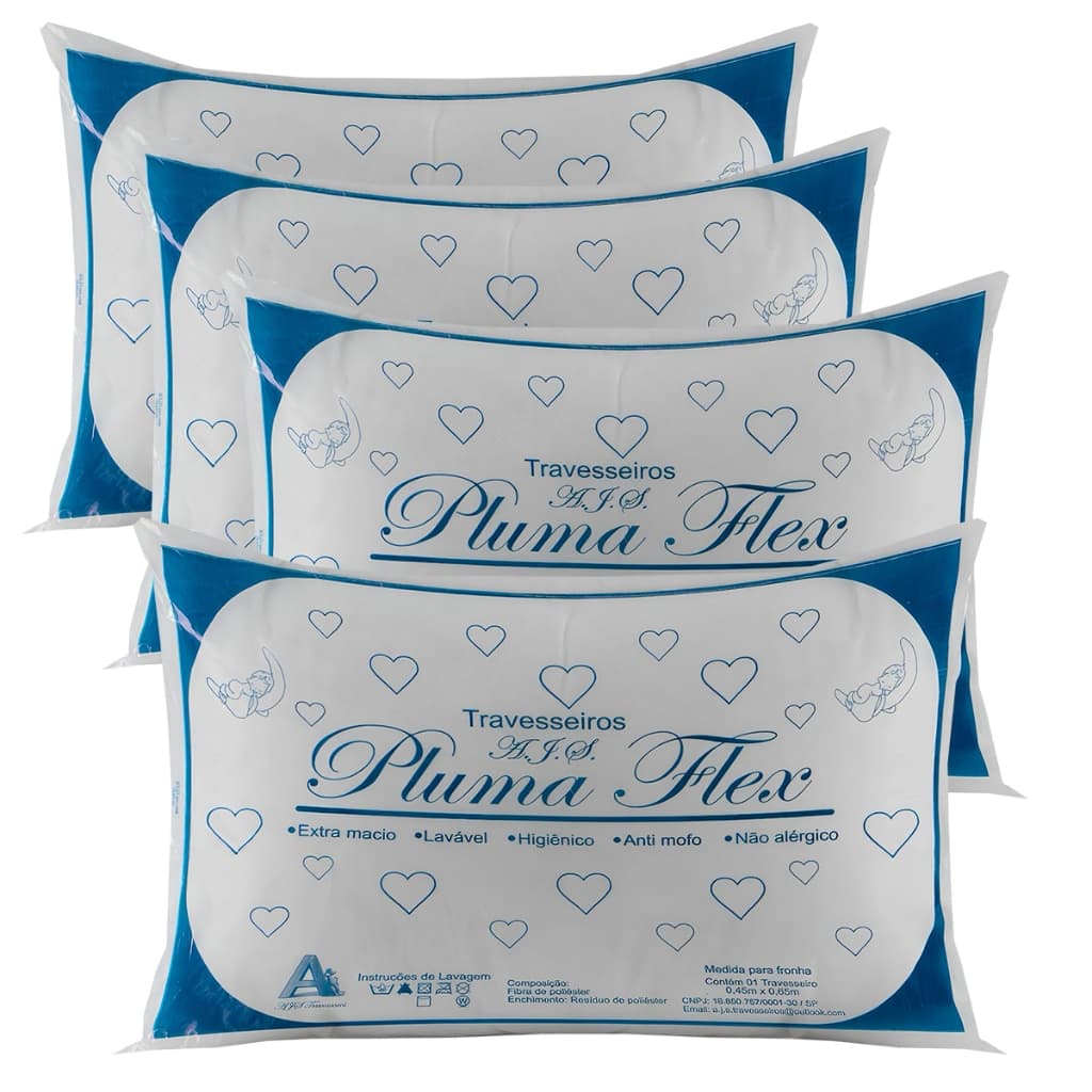 Kit 4 Travesseiros de Manta Macia Travisseiro Luxuoso Grande