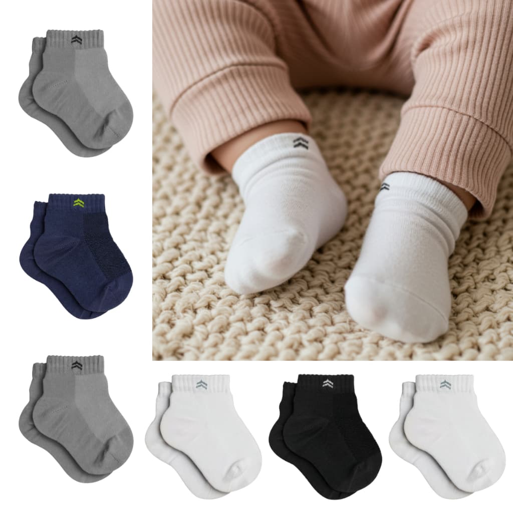 Kit 6 Pares Meias Infantil Baby Up 02025 Algodão Cano Médio