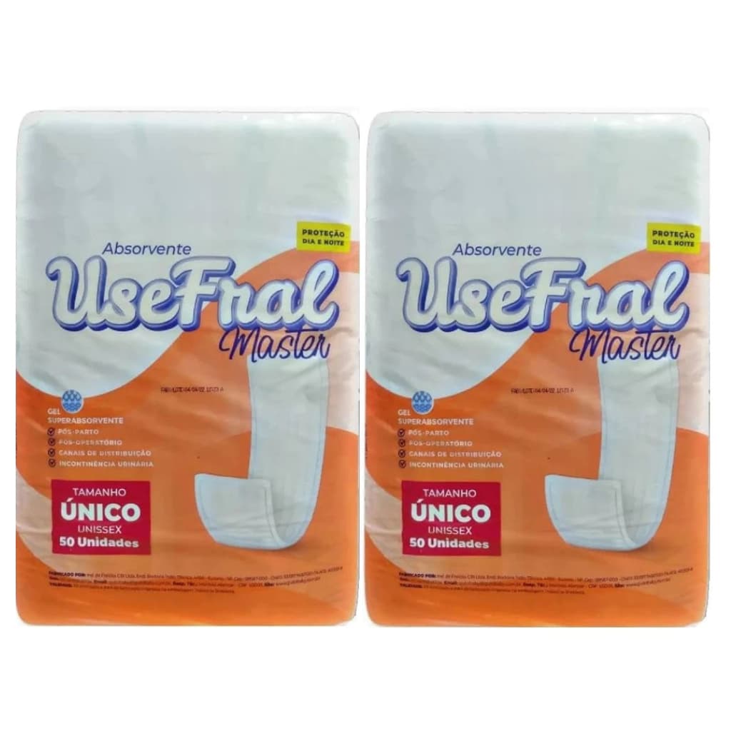Absorvente geriátrico unissex 100 unidades - UseFral Master