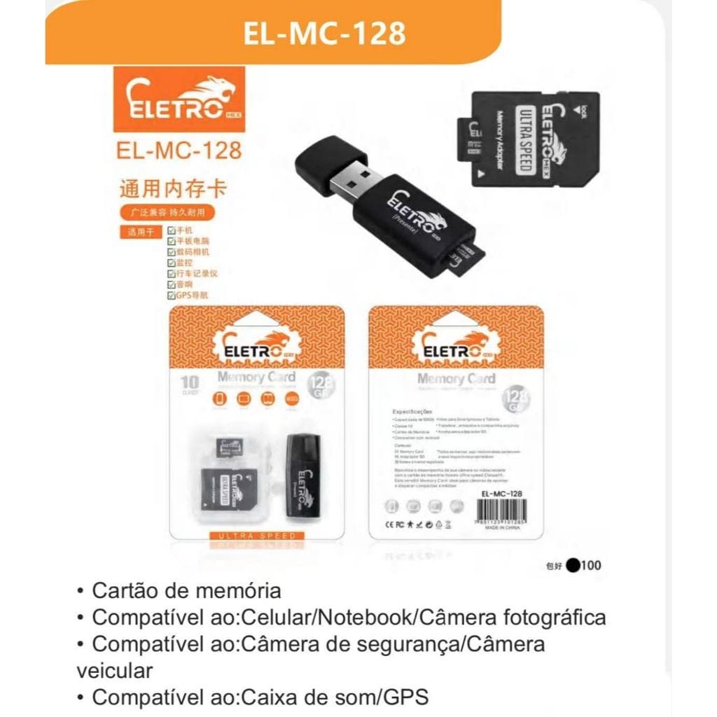 KIT Cartão de memória Compativel ao:Celular/Notebook/Camera fotográfica /GPS 32GB 64GB 128GB