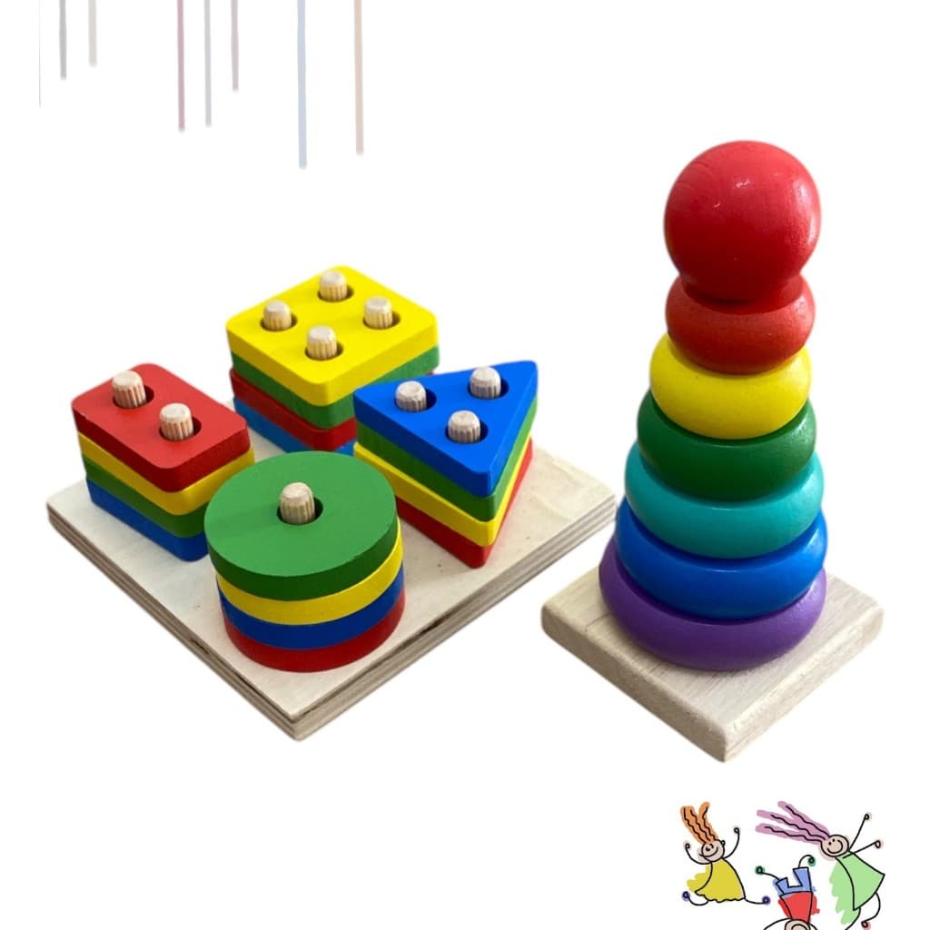 Kit Educativo Pedagógico Colorido Infantil + torre tower para criança