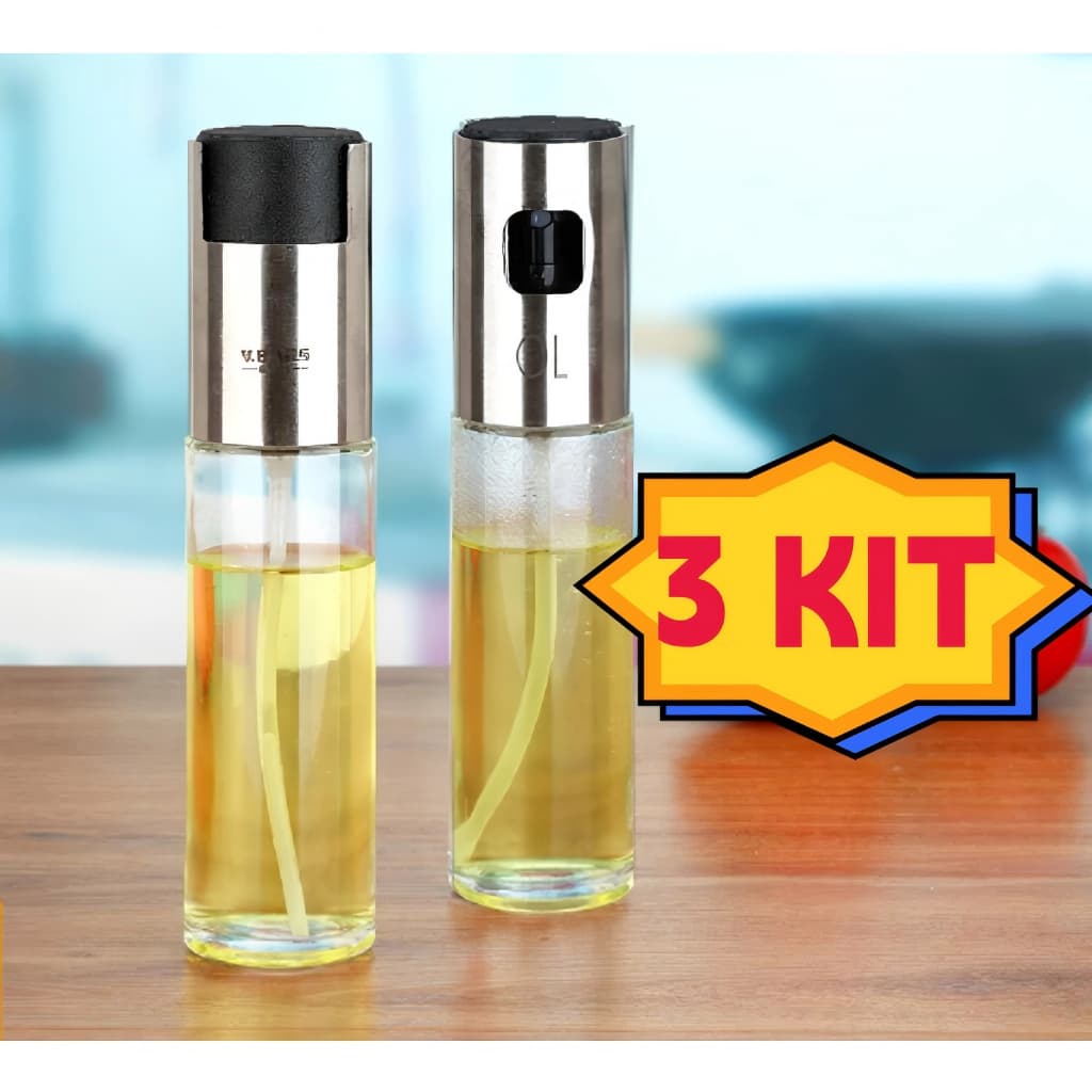 3 Spray Pulverizador Vidro Borrifador Azeite Vinagreessenciais De Cozinha Promoções