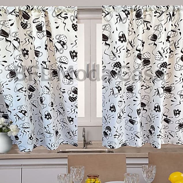Cortinas de Cozinha Estampado - Casa e decoração