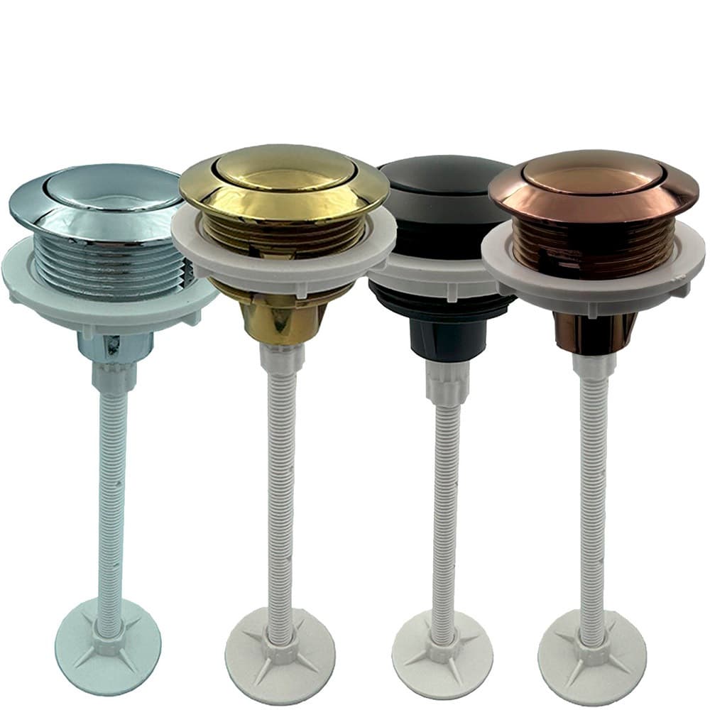 Botão Acionador Superior 38mm Para Caixa De Descarga Acoplada Universal Dourado Preto Cromado Rosé Gold