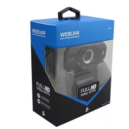 Câmera webcam Full HD 1080p 30FPS 015-0075 5+ PT 1 UN