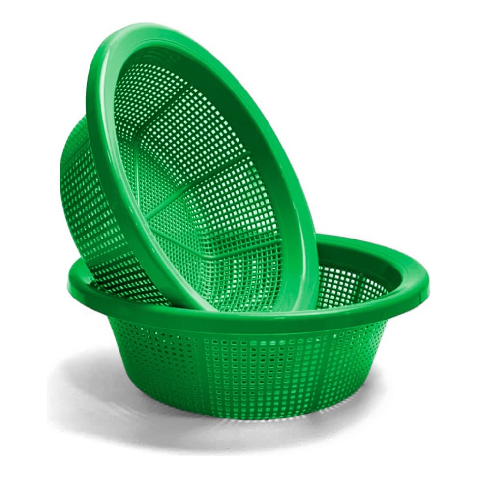 Kit 10 Escorredor Macarrão Lavador Arroz Lava Tudo Multiuso 27x12cm Plastico Sem Cheiro Odor