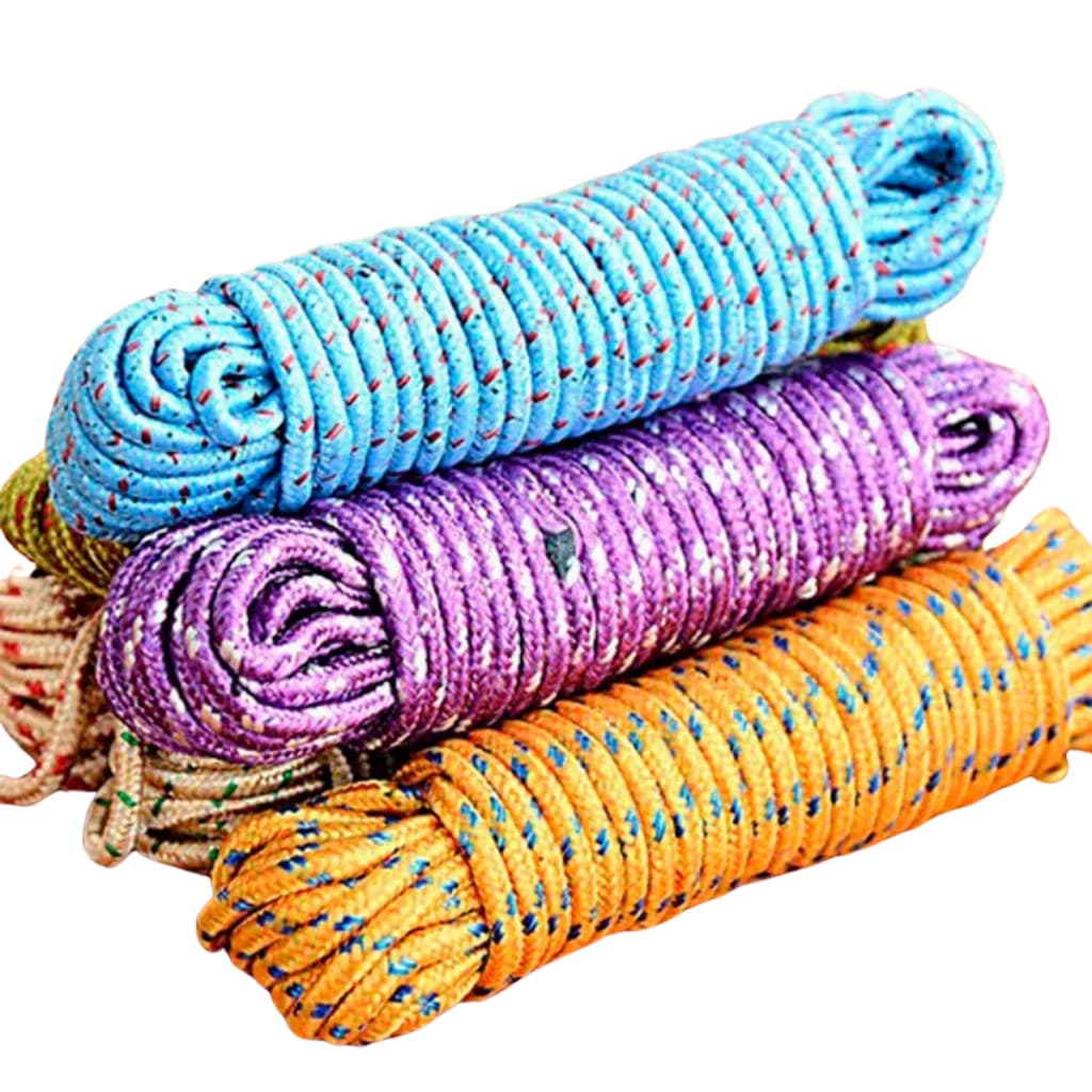 Corda Multiuso de 20 Metros Super Resistente para Varal Camping Lona Moto e Uso Geral