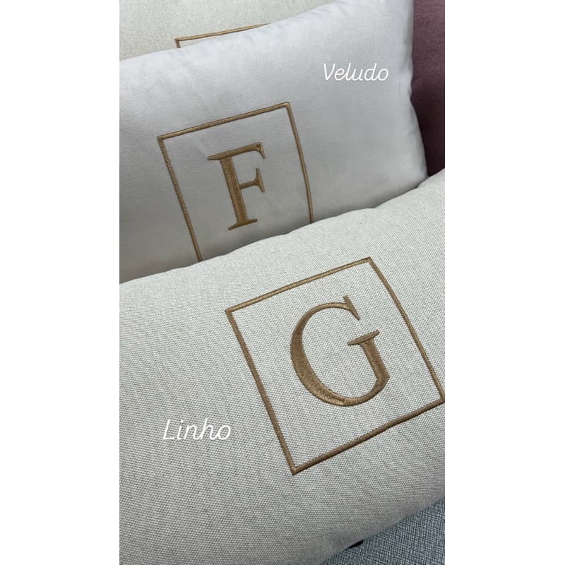 Almofada Baguete (01 UNIDADE) Rineira Moldura QUADRADA Com Enchimento Personalizada Para Cama Posta 50x30