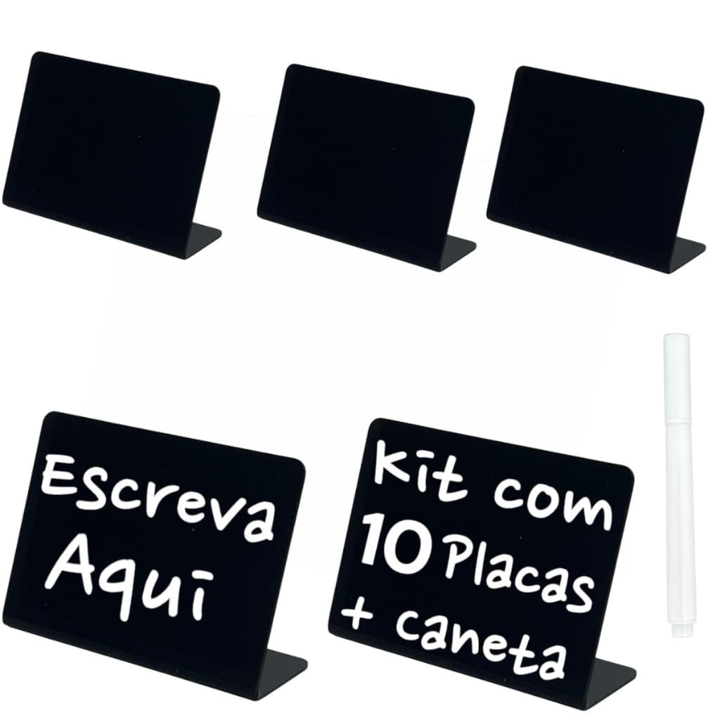 Placa Display Mesa Buffet Vitrine Self-service Porta Preços Restaurante Tag Estufa Quente Kit 10 und