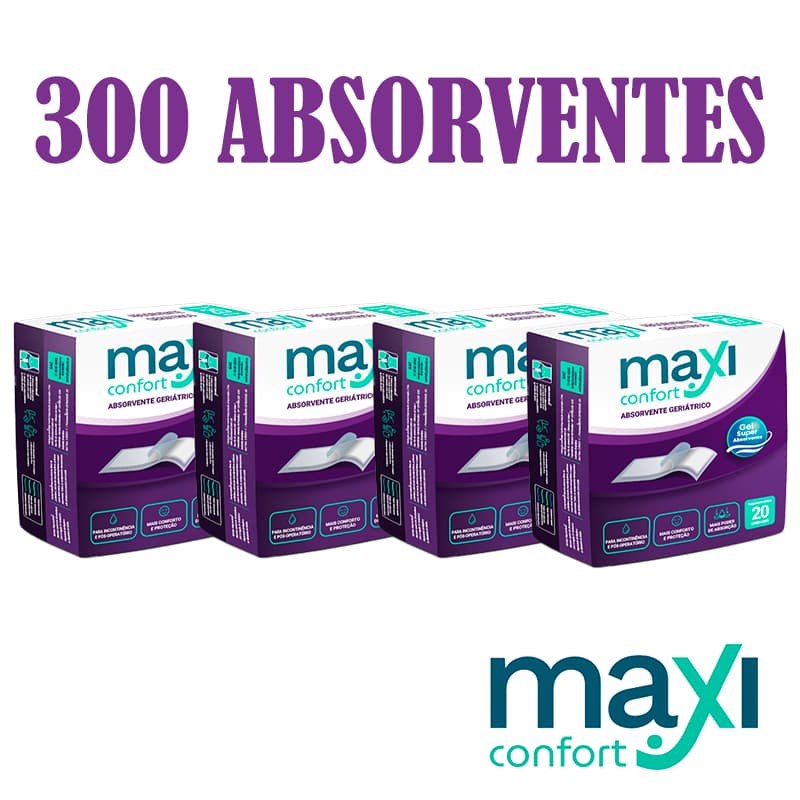 Kit 15 Pct Absorvente Geriátrico Maxi Confort C/20 UN Direto da Fábrica (300 Unidades)