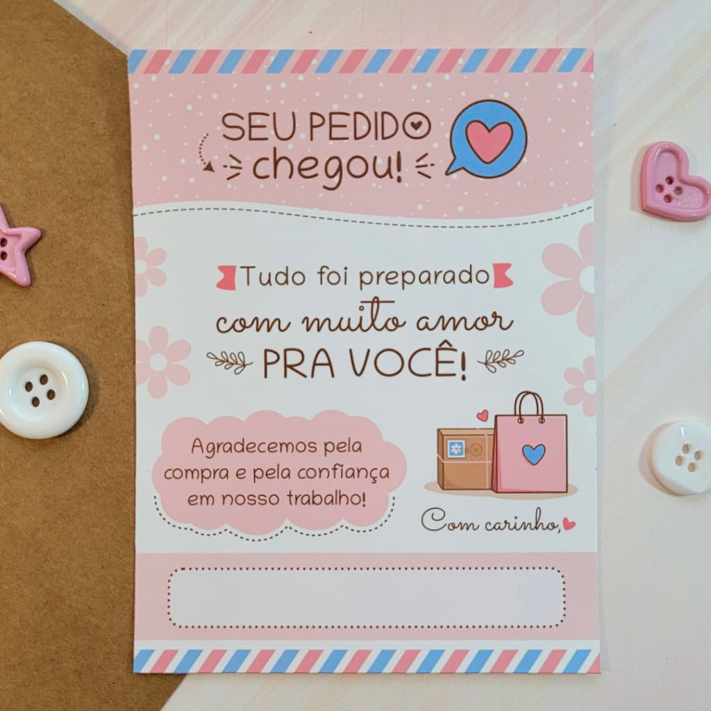 Kit 5 Blocos (500 Folhas) para Agradecimento / Obrigado pela Compra