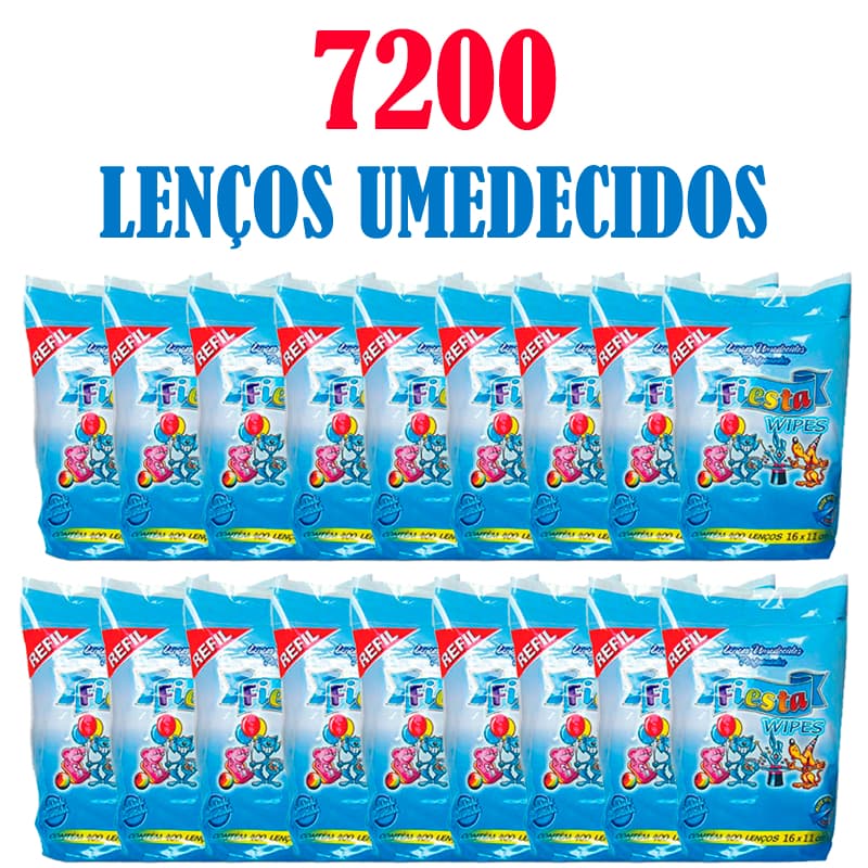 Kit 18 Refil De Lenços Umedecidos Fiesta Com 400 Unidades (7200 lenços) DIRETO DA FÁBRICA