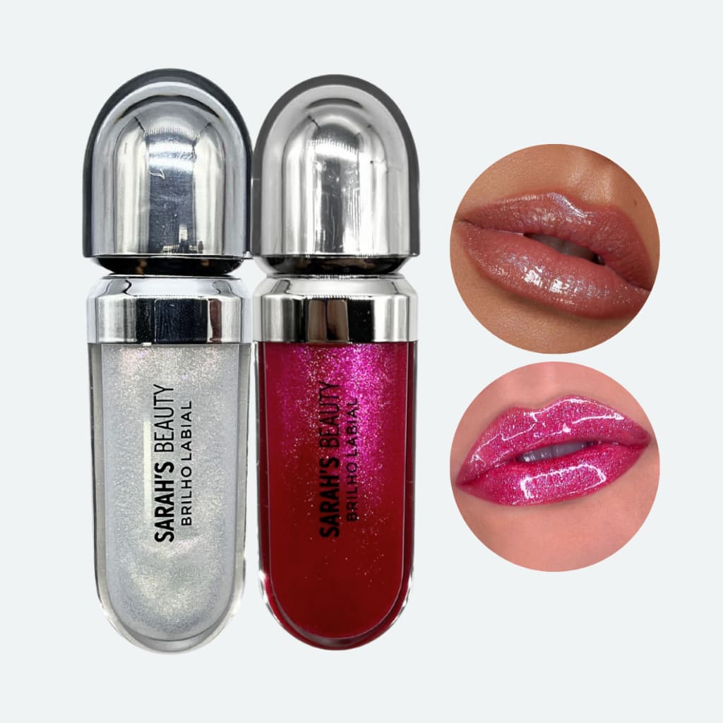 Kit 2 Gloss Labial Sarah's Beauty: brilho intenso e hidratação para lábios deslumbrantes Envio Já