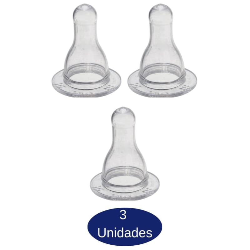 Kit com Bicos de Mamadeira Redondo 100% Silicone