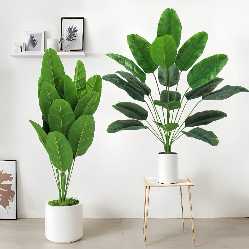 24 folhas de bananeira decoração de plantas artificiais