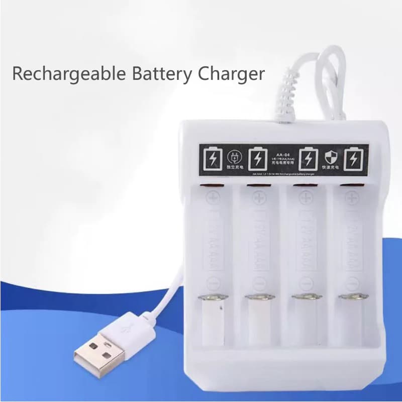Carregador De Bateria Recarregável AA/AAA De 4 Slots Porta USB Para De Níquel-Cádmio