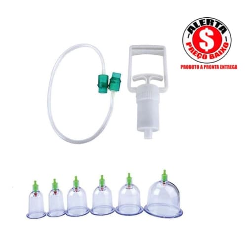 Massoterapia Ventosa Terapia 6 Ventosas + Bomba