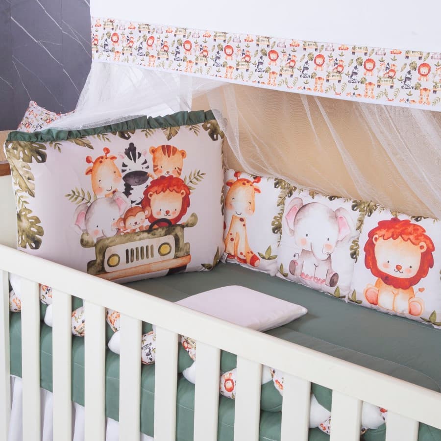 KIT PARA BERÇO PADRÃO AMERICANO ALMOFADINHAS 13 PEÇAS