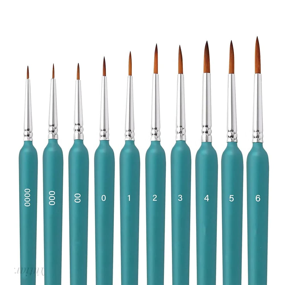 Pincel Para Pintura Pelo Natural De Doninha Conjunto 10 Pçs