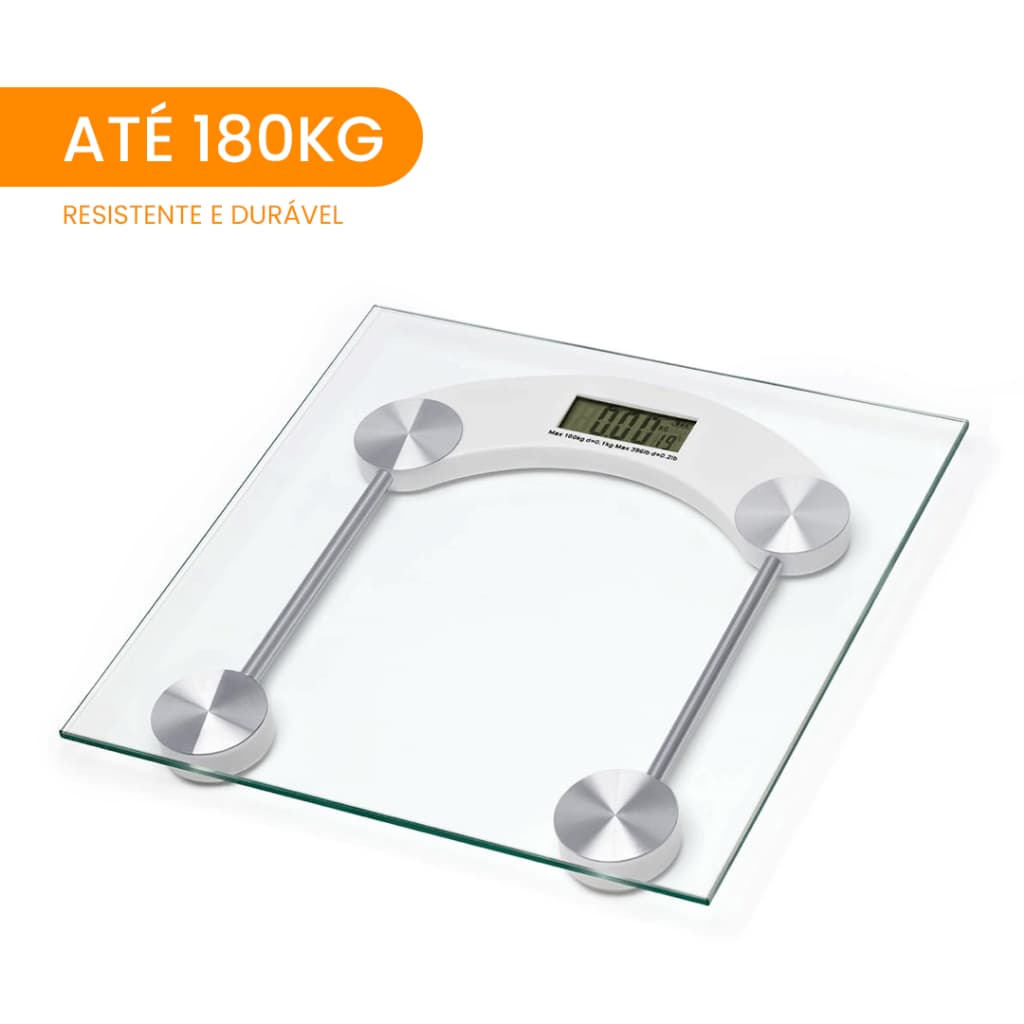 Balança Corporal Digital Banheiro Academia Crossfit Casa Suporta 180kg Vidro