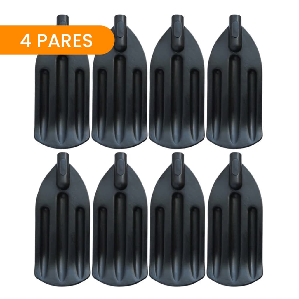 Kit 8 Pás de Remo Universal Preto para embarcações Bote Barco Canoa Pesca
