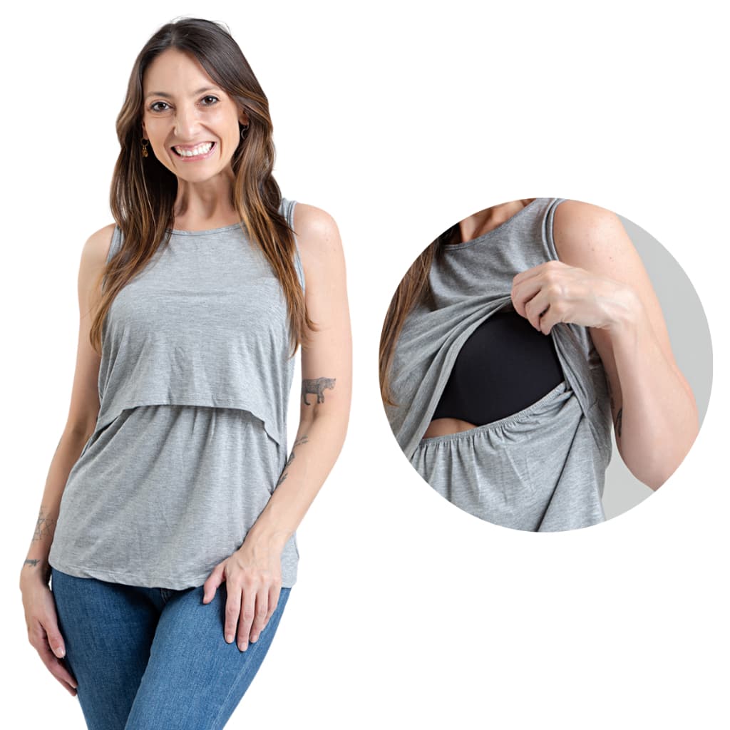 Blusa Amamentação Regata Soltinha Premium Blusa Camiseta Gestante Feminina
