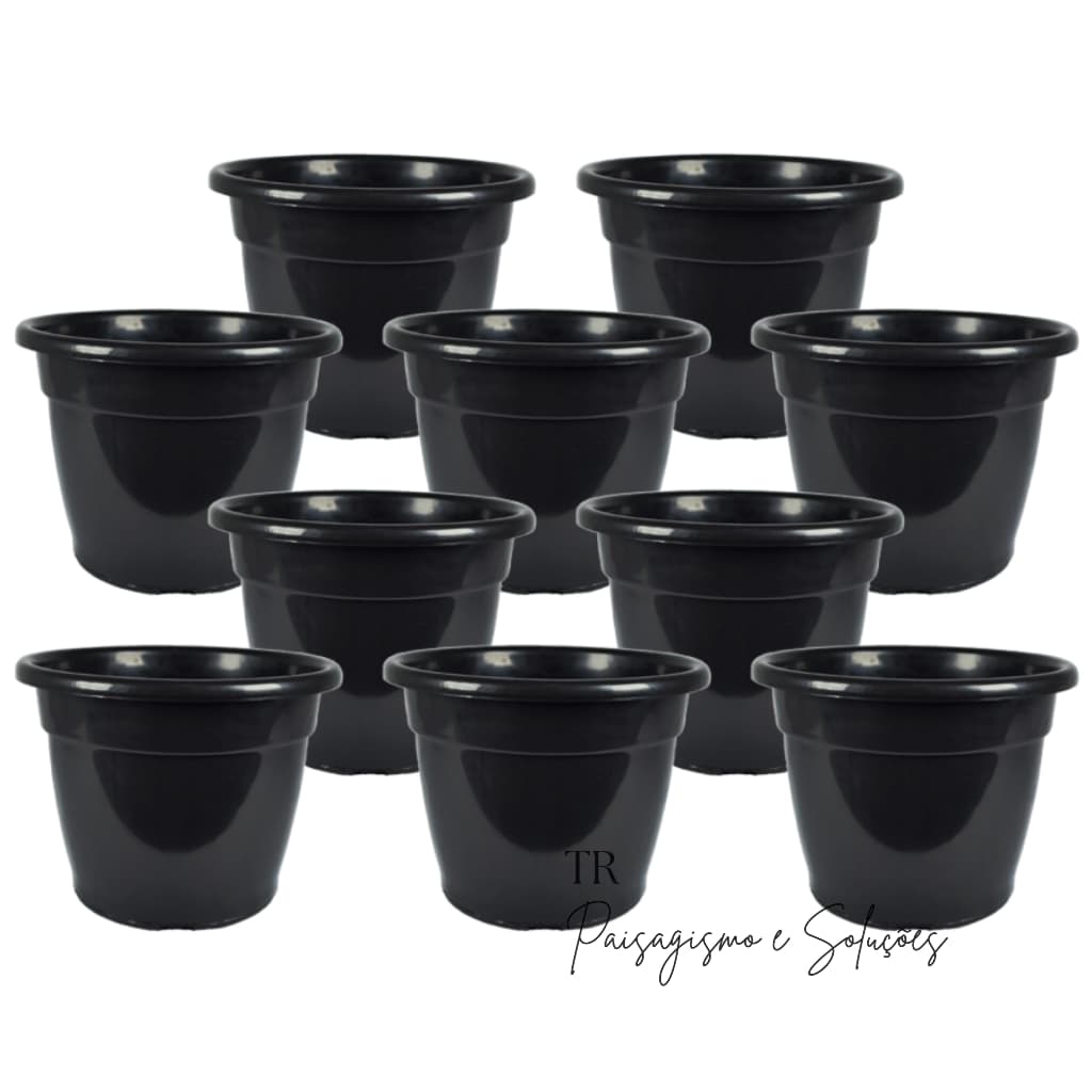 10 Vasos Pote 25 De 5 Litros Pretos