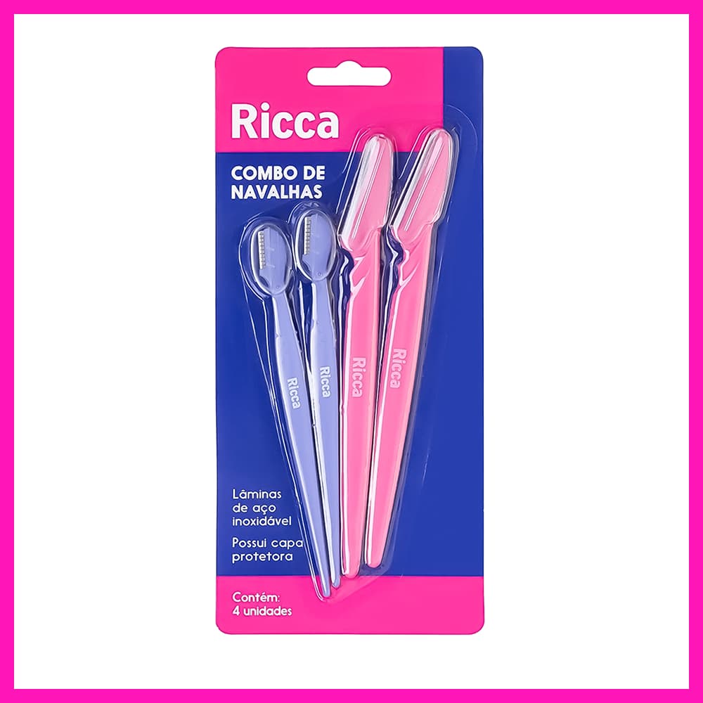 Ricca Combo de Navalhas (2 Lâminas Longas e 2 Lâminas Curtas)