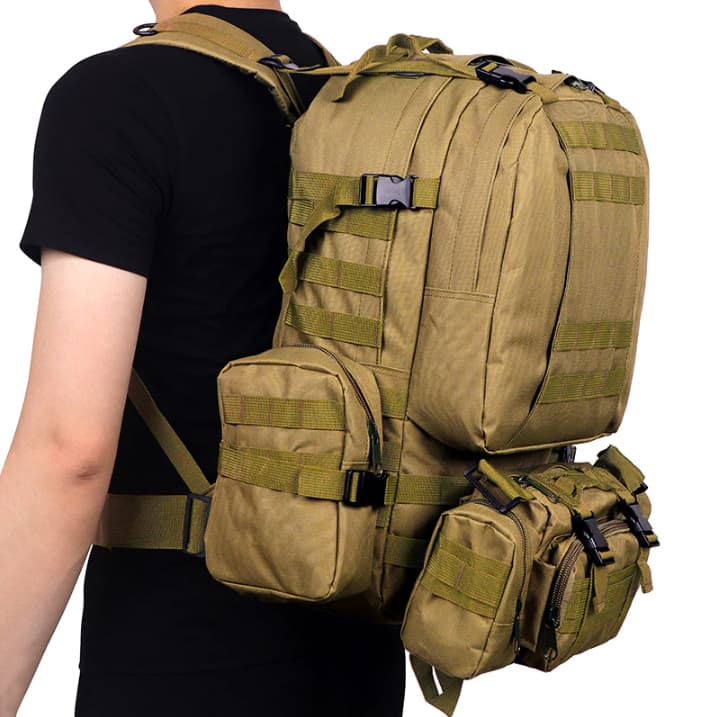 Mochila Militar 55L 4 em 1 Modular Resistente Impermeável MEGGAFLEX