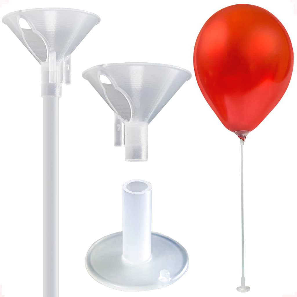 Kit Varetas Suporte Para Balão + Base Autoadesiva 33cm Cristal